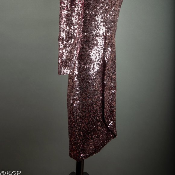 GORGEOUS Short Pink Sequin Evening Party Cocktail Pageant Homecoming Dress Small - Picture 6 of 10